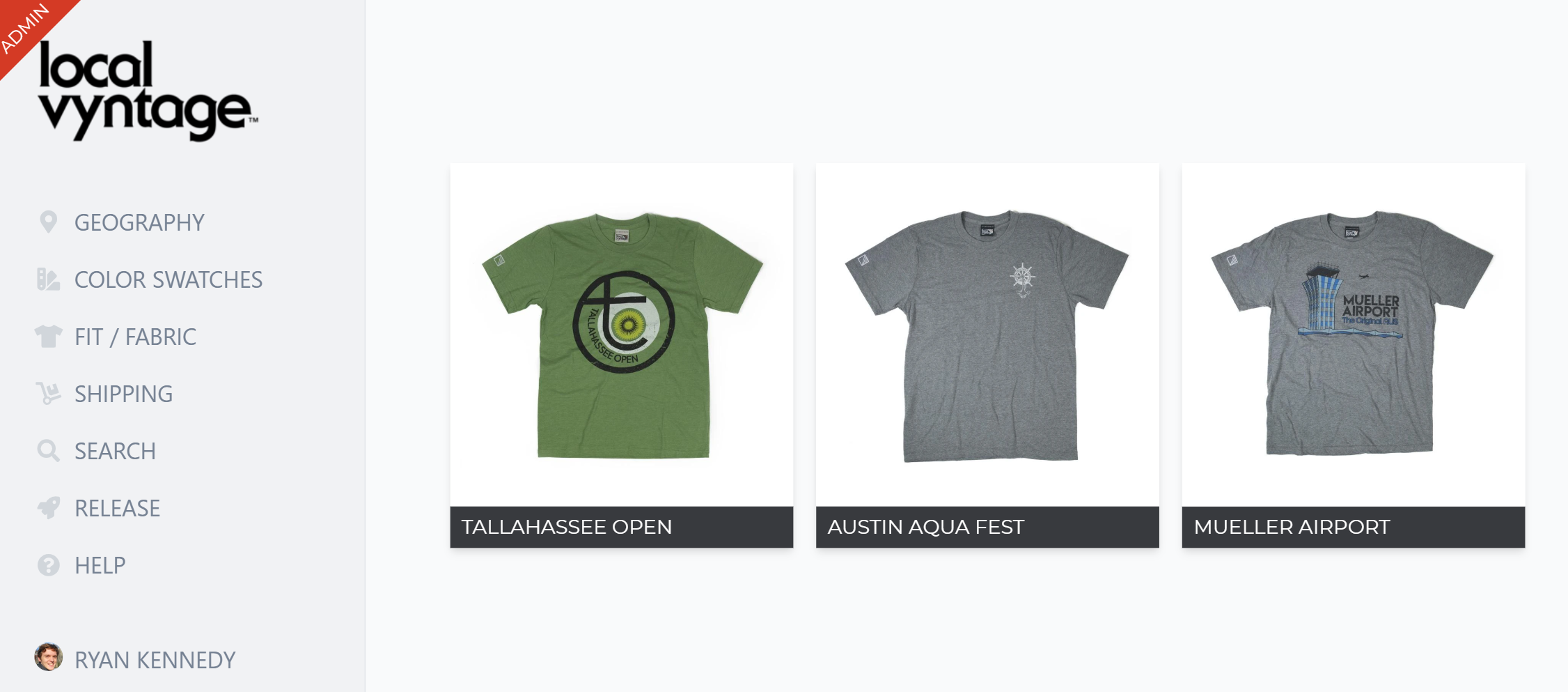 Screenshot of Local Vyntage admin