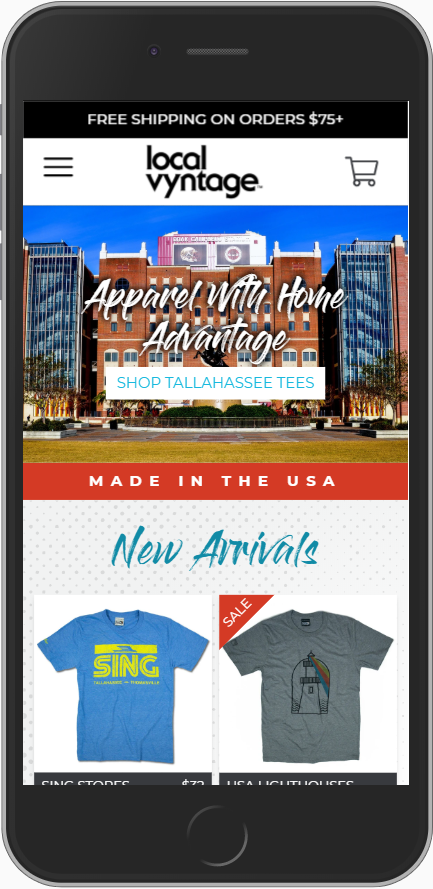 Screenshot of Local Vyntage homepage